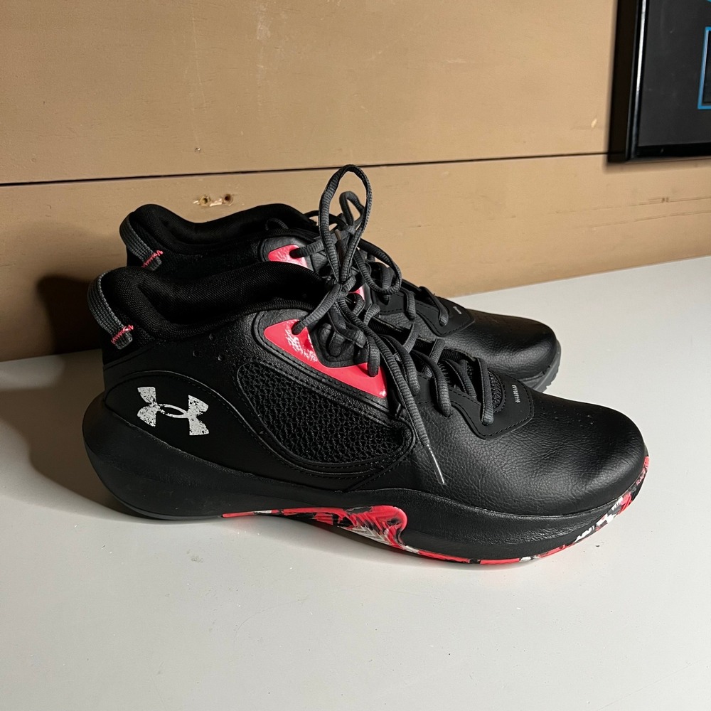 Under Armour Lockdown 6 Basketball Shoes Mens 11.5 Black Pink 3025616-002
